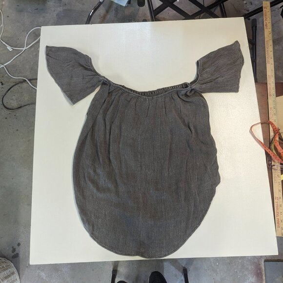 Cherish Size Large Off-Shoulder Gray Tie-Front - Picture 16 of 16